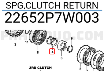 Honda 22652P7W003 SPG,CLUTCH RETURN