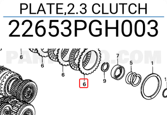 Honda 22653PGH003 PLATE,2.3 CLUTCH