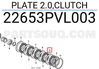 Honda 22653PVL003 PLATE 2.0,CLUTCH