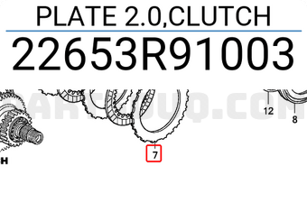 Honda 22653R91003 PLATE 2.0,CLUTCH