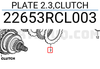 Honda 22653RCL003 PLATE 2.3,CLUTCH
