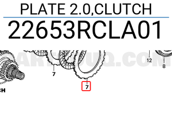 Honda 22653RCLA01 PLATE 2.0,CLUTCH