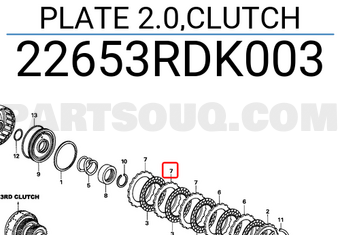 Honda 22653RDK003 PLATE 2.0,CLUTCH