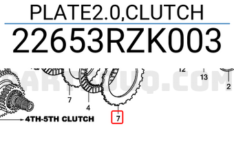 Honda 22653RZK003 PLATE2.0,CLUTCH