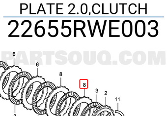 Honda 22655RWE003 PLATE 2.0,CLUTCH