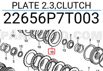 Honda 22656P7T003 PLATE 2.3,CLUTCH