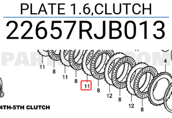 Honda 22657RJB013 PLATE 1.6,CLUTCH