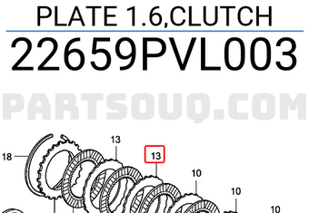 Honda 22659PVL003 PLATE 1.6,CLUTCH