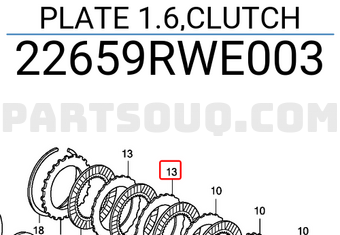 Honda 22659RWE003 PLATE 1.6,CLUTCH