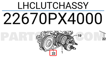 Honda 22670PX4000 LHCLUTCHASSY