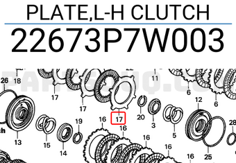 Honda 22673P7W003 PLATE,L-H CLUTCH
