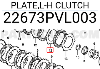 Honda 22673PVL003 PLATE,L-H CLUTCH