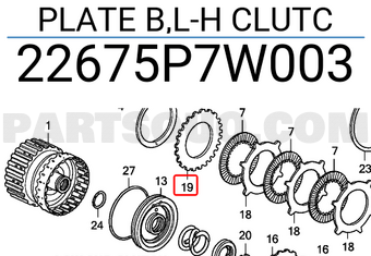 Honda 22675P7W003 PLATE B,L-H CLUTC