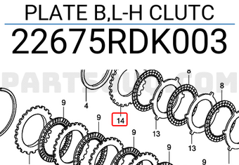Honda 22675RDK003 PLATE B,L-H CLUTC