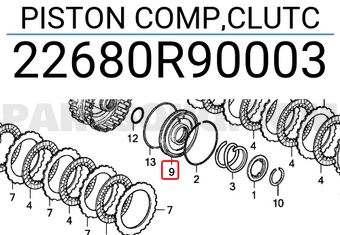 Honda 22680R90003 PISTON COMP,CLUTC