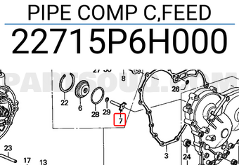 Honda 22715P6H000 PIPE COMP C,FEED