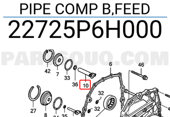 Honda 22725P6H000 PIPE COMP B,FEED