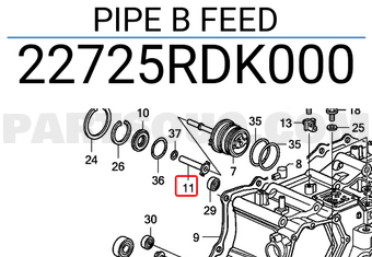 Honda 22725RDK000 PIPE B FEED