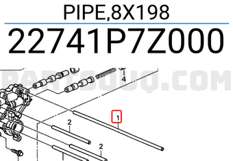 Honda 22741P7Z000 PIPE,8X198