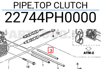 Honda 22744PH0000 PIPE,TOP CLUTCH