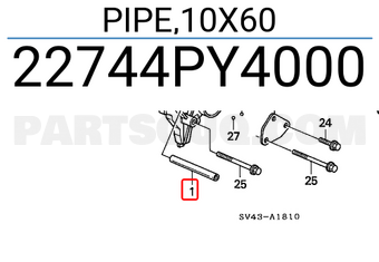 Honda 22744PY4000 PIPE,10X60