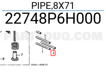 Honda 22748P6H000 PIPE,8X71