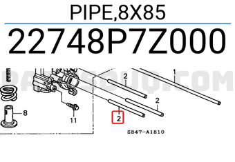 Honda 22748P7Z000 PIPE,8X85