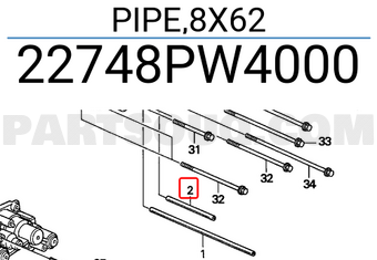 Honda 22748PW4000 PIPE,8X62