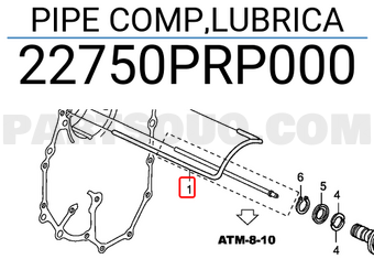Honda 22750PRP000 PIPE COMP,LUBRICA