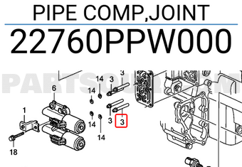 Honda 22760PPW000 PIPE COMP,JOINT