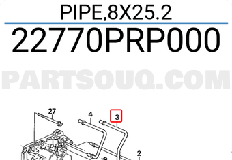 Honda 22770PRP000 PIPE,8X25.2