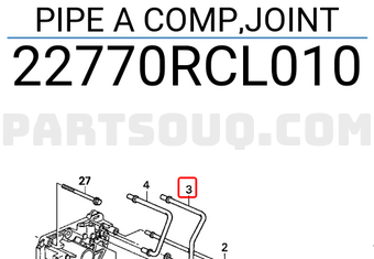 Honda 22770RCL010 PIPE A COMP,JOINT