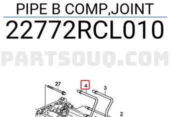 Honda 22772RCL010 PIPE B COMP,JOINT