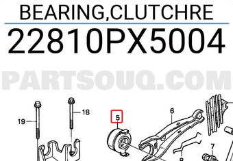 Honda 22810PX5004 BEARING,CLUTCHRE