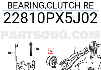 Honda 22810PX5J02 BEARING,CLUTCH RE