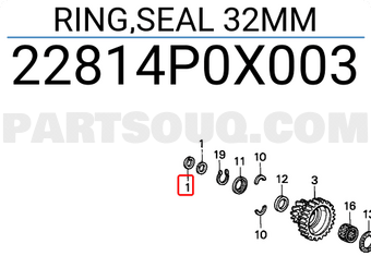 Honda 22814P0X003 RING,SEAL 32MM