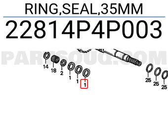 Honda 22814P4P003 RING,SEAL,35MM