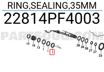 Honda 22814PF4003 RING,SEALING,35MM