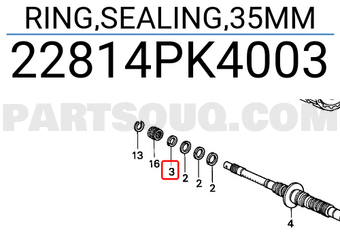 Honda 22814PK4003 RING,SEALING,35MM