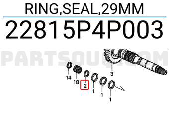 Honda 22815P4P003 RING,SEAL,29MM