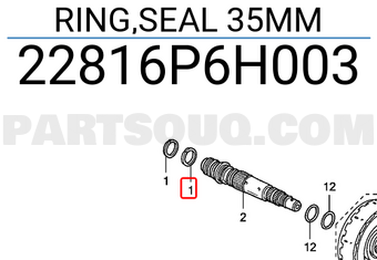 Honda 22816P6H003 RING,SEAL 35MM