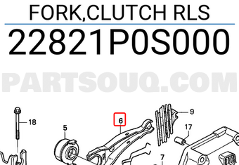 Honda 22821P0S000 FORK,CLUTCH RLS