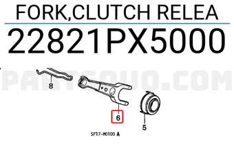 Honda 22821PX5000 FORK,CLUTCH RELEA