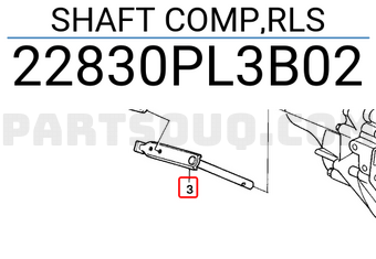 Honda 22830PL3B02 SHAFT COMP,RLS