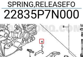 Honda 22835P7N000 SPRING,RELEASEFO