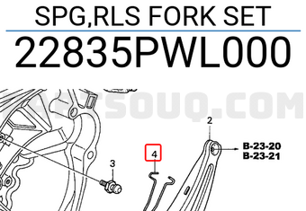 Honda 22835PWL000 SPG,RLS FORK SET
