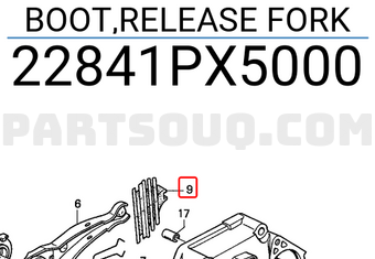 Honda 22841PX5000 BOOT,RELEASE FORK