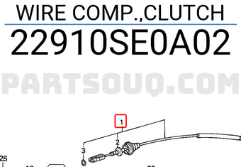 Honda 22910SE0A02 WIRE COMP.,CLUTCH