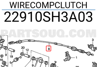 Honda 22910SH3A03 WIRECOMPCLUTCH
