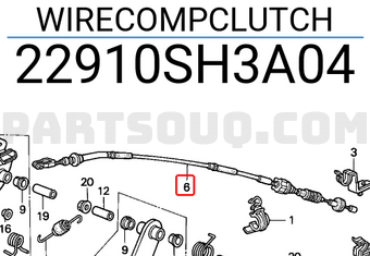 Honda 22910SH3A04 WIRECOMPCLUTCH
